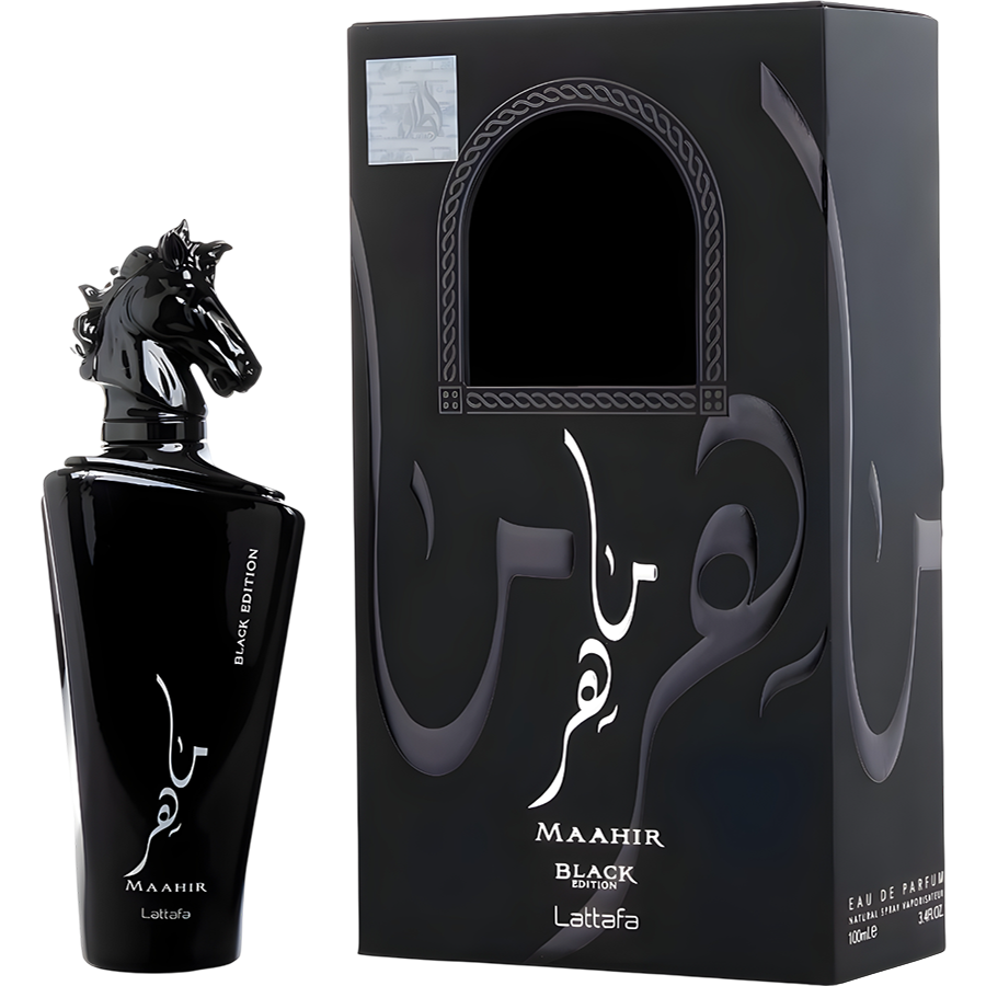 ادوپرفیوم ماهر مشکی از برند لطافه (ماهر بلک ادیشن) (LATTAFA MAAHIR BLACK EDITION EDP 100ml)
